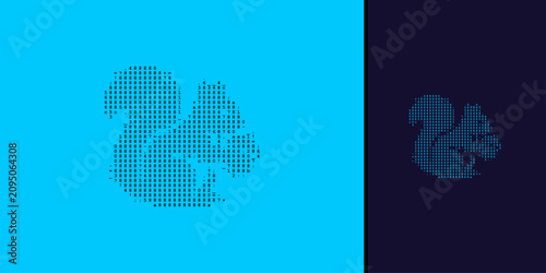 ASCII Art Character Mask Background in Cyan and Navy Blue