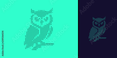 Retro ASCII Cat Silhouette Digital Art on Dual Color Background
