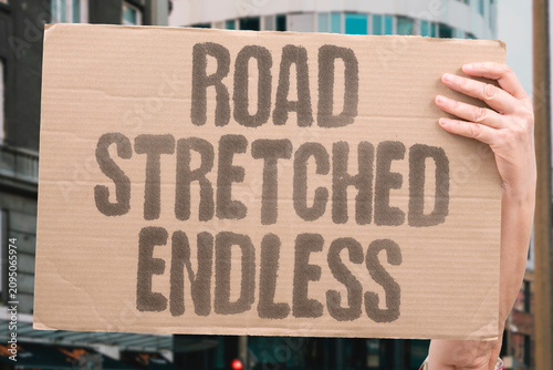 Foto "Road Stretched Endless" Highway seemed infinite in the dark