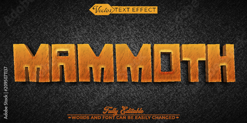 Foto Ancient Mammoth Ice Age Typography Vector Fully Editable Smart Object Text Effe