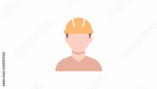Construction worker avatar wearing yellow safety hard hat.