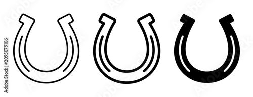 Horseshoe Icons: Lucky Charm Vector Set, Good Fortune Symbols, Equestrian Design Elements