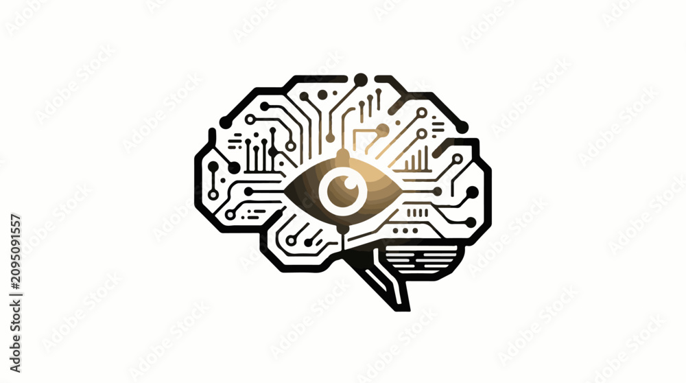 © Sakuragi - Digital brain with an eye and circuitry