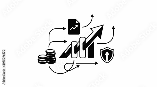Growing profits secure investments and strategic planning flow