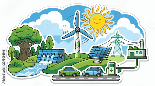 Eco-friendly energy sources power modern life with clean transport