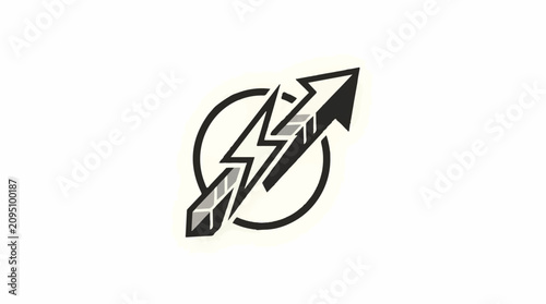 Stylized arrow and lightning bolt inside a circle