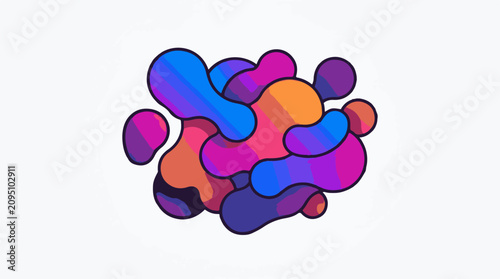 Abstract colorful blobs with rounded edges