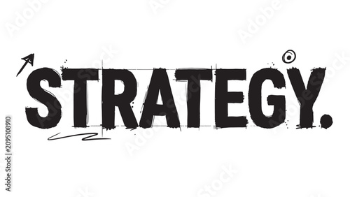 Strategy bold typography with arrow and underline