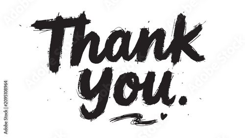 Thank you brush lettering with underline