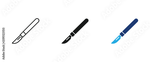Fotografie Medical scalpel icon, surgery, Surgical knife symbol, clinic, Hospital incision