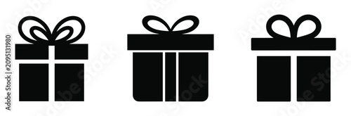 Canvastavla Gift Box Icons: A trio of stylized black icons depicts wrapped gift boxes with ribbon bows, representing surprise, celebration, and presents