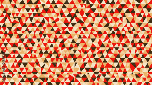 Geometric triangle pattern background, abstract mosaic texture in red and beige, seamless repeating triangular shapes for modern graphic design