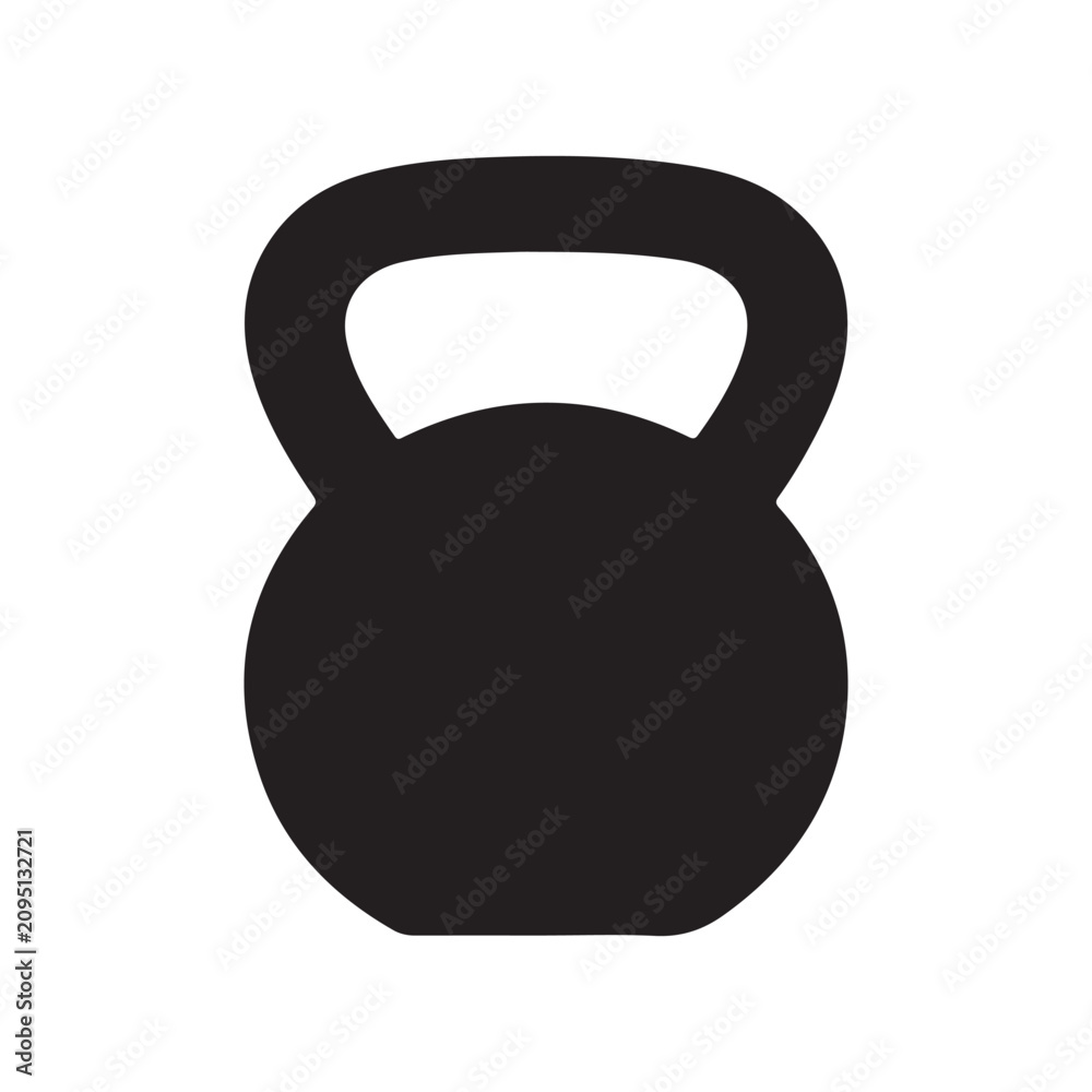 Fototapeta premium Kettlebell icon silhouette for fitness and workout