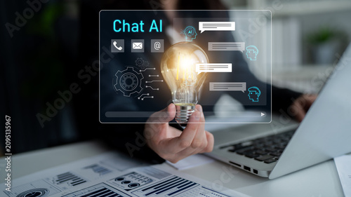 Cuadro en lienzo AI chatbot interface facilitates communication, chatbot, and AI interaction for