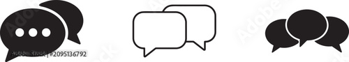 Fotografía Chat Bubble Icon Set, Message and Communication Speech Balloon Vector EPS Collection