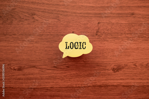 Photos LOGIC Yellow Speech Bubble Desktop Scene — ideal for problem-solving and busines