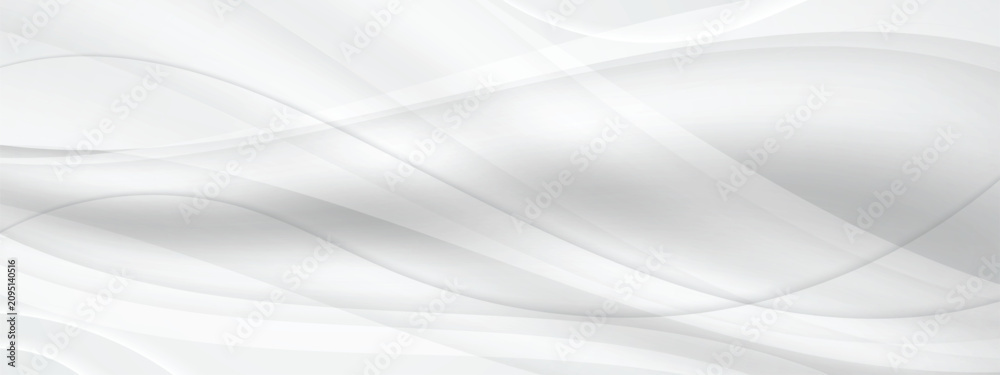 Obraz premium Futuristic Elegant White Texture Web Banner Backdrop, Smooth Gradient Wave Shape Graphic Product Presentation