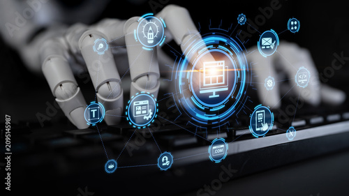 Fotografie Artificial intelligence streamlines the website design process, from layout to coding