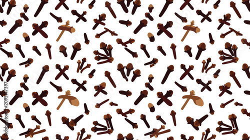 Bild auf Leinwand Assorted brown snack sticks scattered across a white background forming an abstract food texture