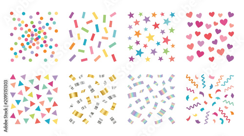 Colorful shapes and symbols patterns.