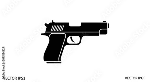 Fotografie Semi automatic handgun pistol silhouette icon
