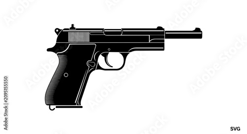 фотографія Vintage semi automatic handgun silhouette profile