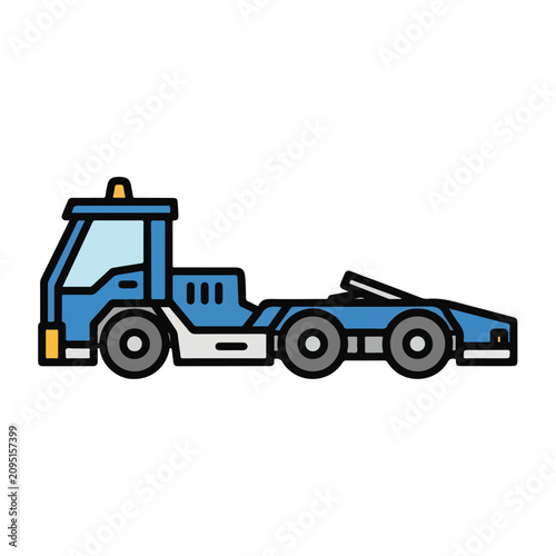 Tow truck vehicle cartoon style transportation