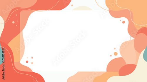 Abstract colorful frame with soft gradient shapes creating a decorative border design for graphic resources.