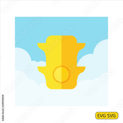 Gold award trophy cup symbol for achievement and success