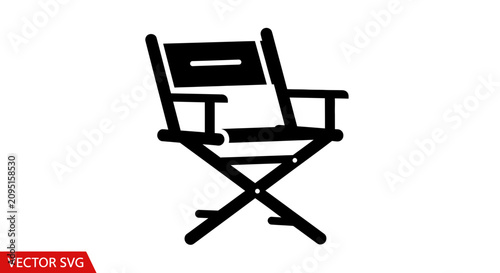 Director chair icon for film and cinema production