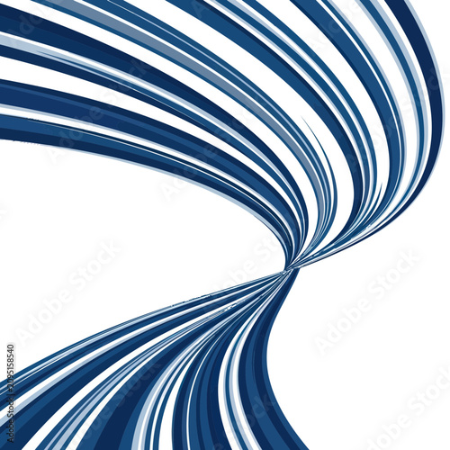 Abstract blue curved lines forming a dynamic flowing wave