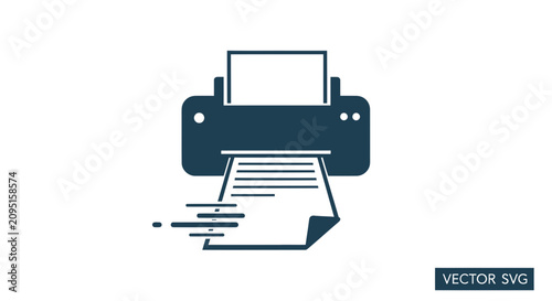 Fast printing office printer icon with motion lines