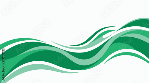 Принти на полотні Abstract Green Wave Design with flowing curves and white space for branding and decoration