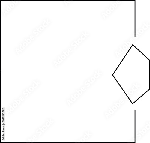 Square Frame with Polygon Side Accent