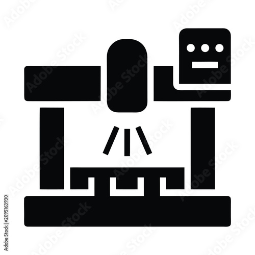 CNC milling router machine icon for automated industrial fabrication