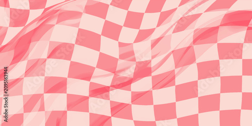Fotografie Elegant wavy pink satin checkered backdrop with smooth silky reflections