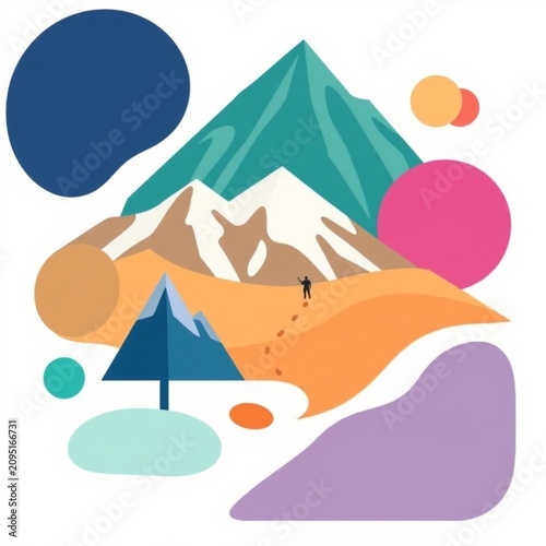 Hiker Mountain Landscape