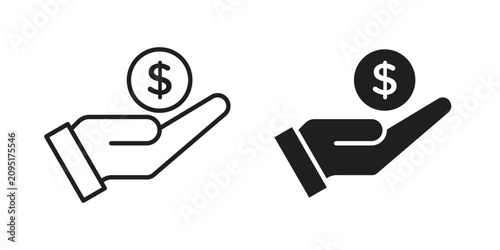 Bild auf Leinwand Saving icon thin line pictograms group