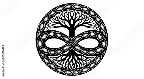 Tableau sur toile Celtic Tree of Life with Infinity Symbol Design