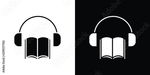 Foto Audiobook icon minimal logos bundle