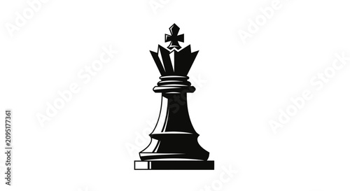 Foto Minimalist Black Chess King Piece Illustration