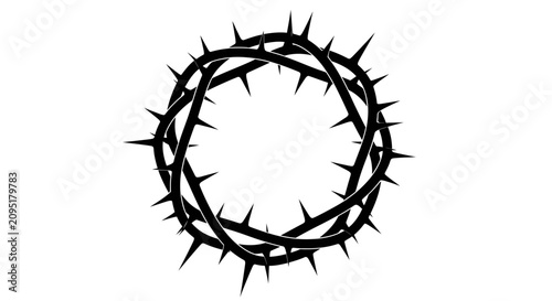 Принти на полотні Crown of Thorns Symbol Isolated on White Background