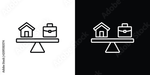 Tableau sur toile work life balance icon simple elements series