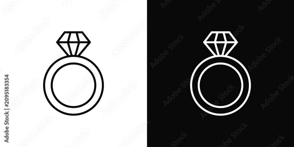 Fototapeta premium Diamond ring icon simple elements series