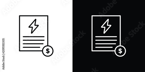 Energy utility bill icon simple elements series