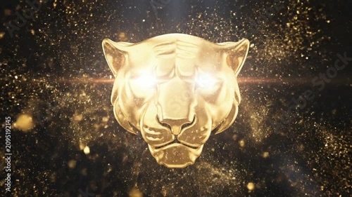Majestic Golden Tiger Head Morphing from Sparkling Particles | Cinematic Logo Reveal