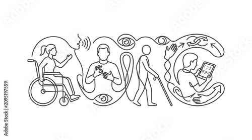 Tableau sur toile Diverse Abilities Concept Art: Inclusion, Accessibility, and Technology for Peop