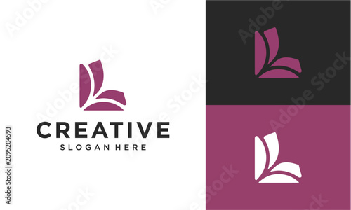 Fotografía Minimalist Letter L Book Logo Design Template for Education and Publishing
