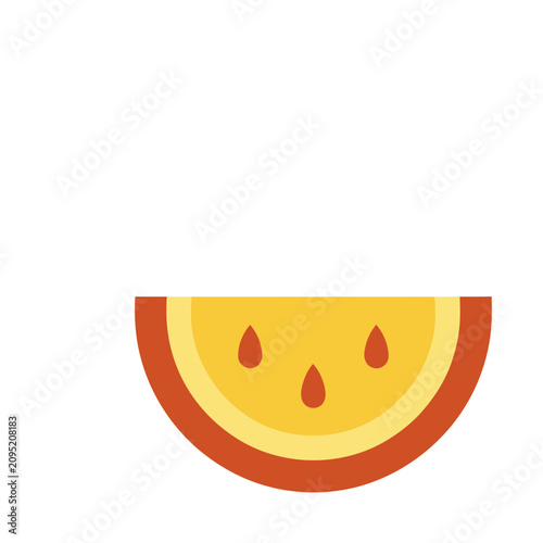 Slice of orange with seeds