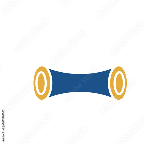 Abstract Blue and Gold Shape